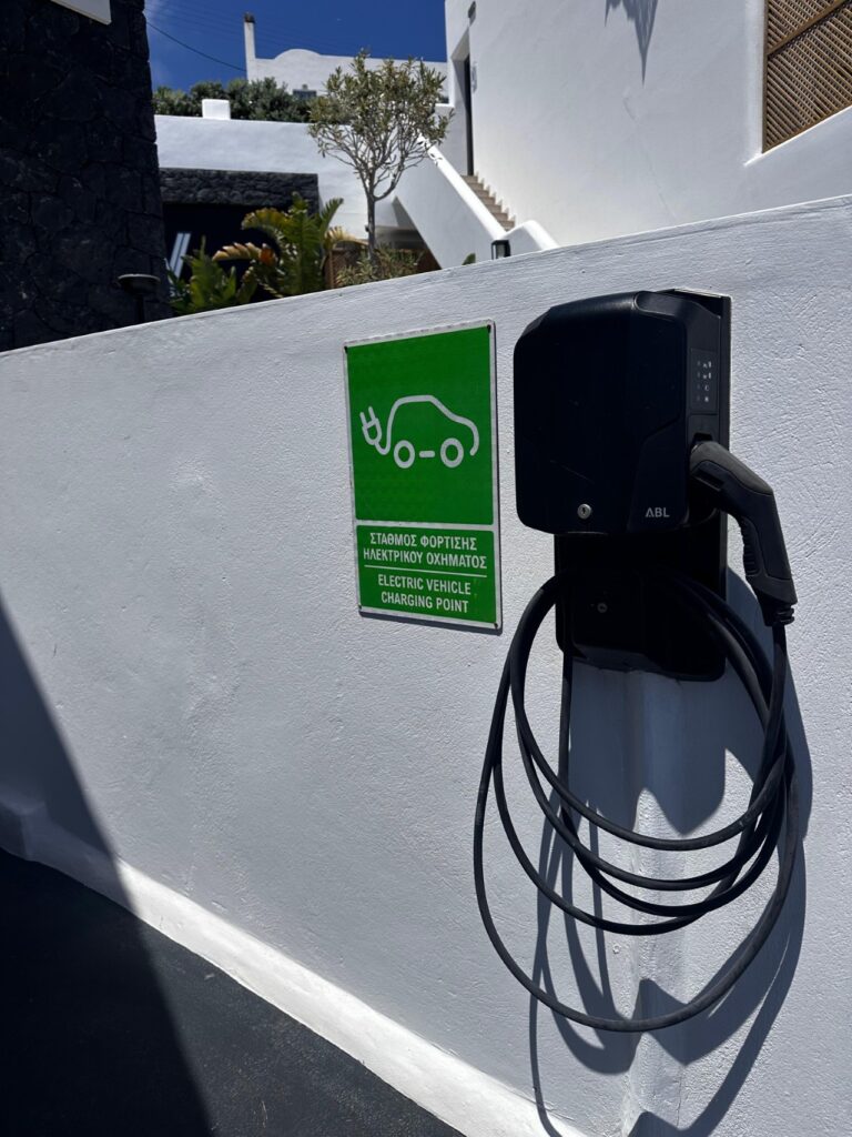Do You Travel with an Electric Vehicle in Santorini? At Venus Sunrise, You Are Covered.